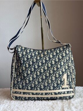 Christian Dior girly zip messenger bag diorissima coated canvas
